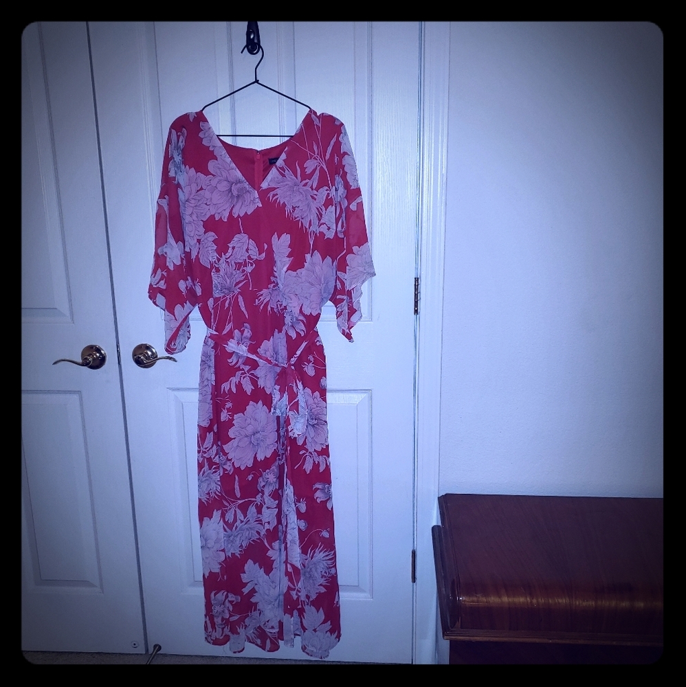 Lane Bryant Bright Pink Flowered Dress